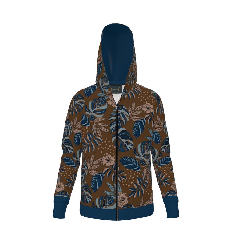 Women's Premium Hoodie — Midnight Monstera Roasted Teak