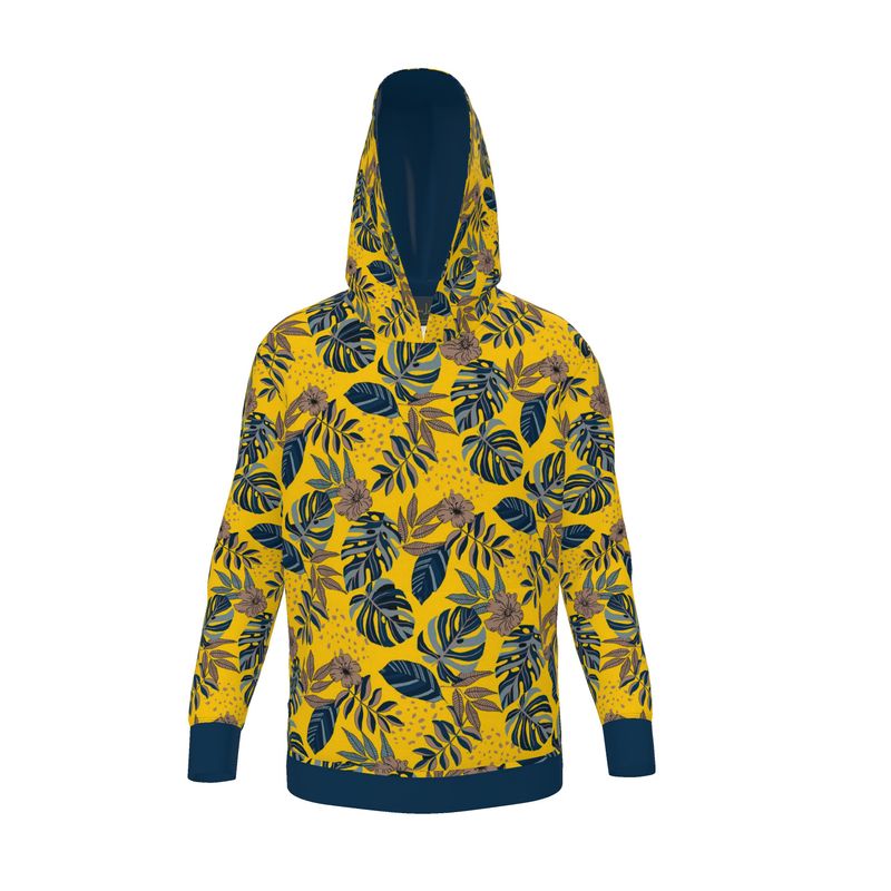 Women's Premium Hoodie — Midnight Monstera Honey Gold
