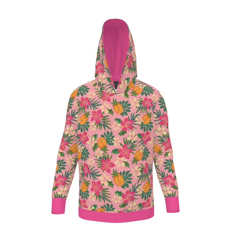 Women's Premium Hoodie — Pineapple Paradise Hibiscus Blush