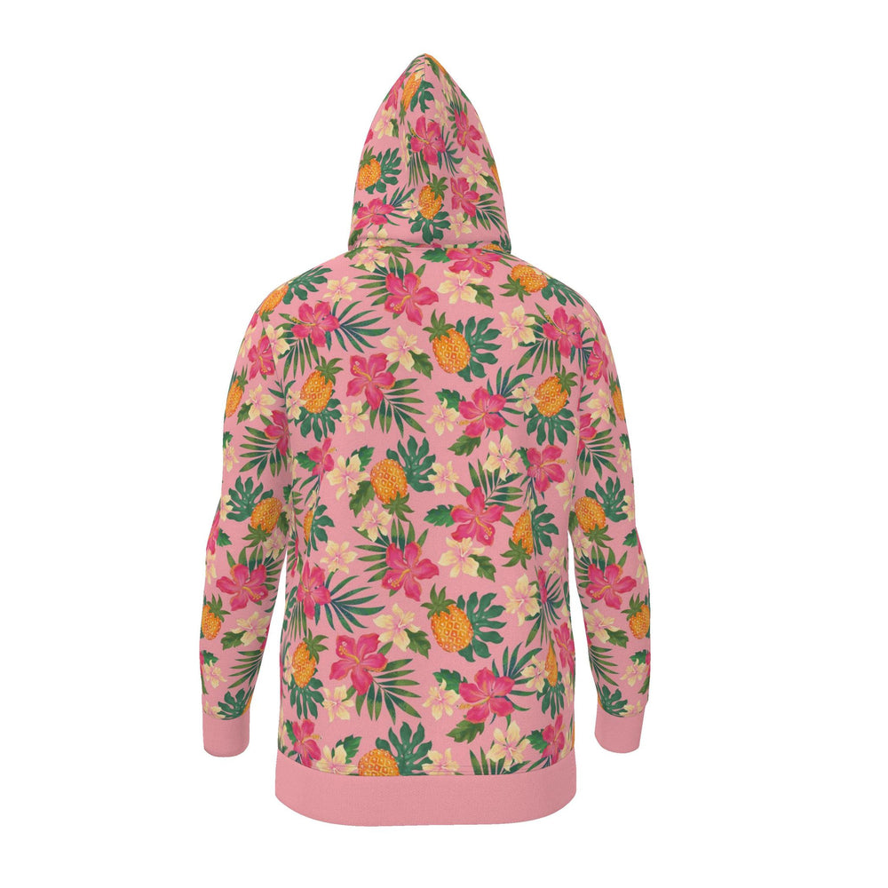 Women's Pullover Hoodie — Pineapple Paradise Hibiscus Blush