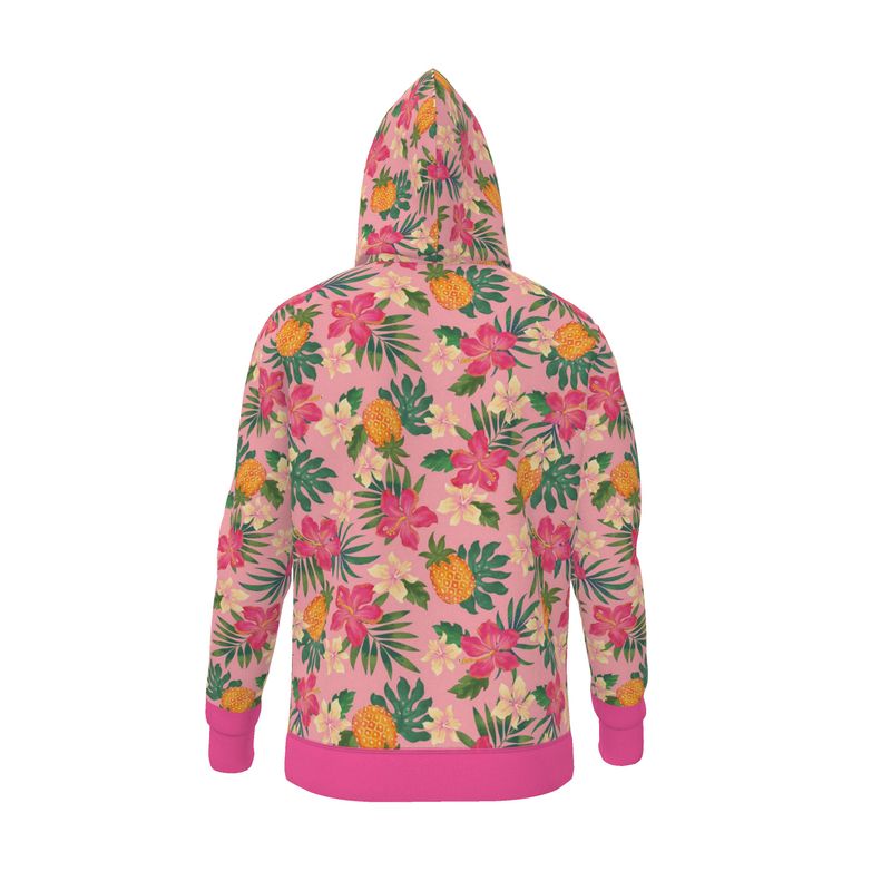 Women's Premium Hoodie — Pineapple Paradise Hibiscus Blush