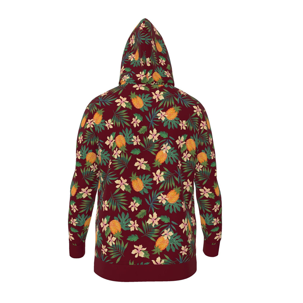 Women's Pullover Hoodie — Pineapple Paradise Burgundy