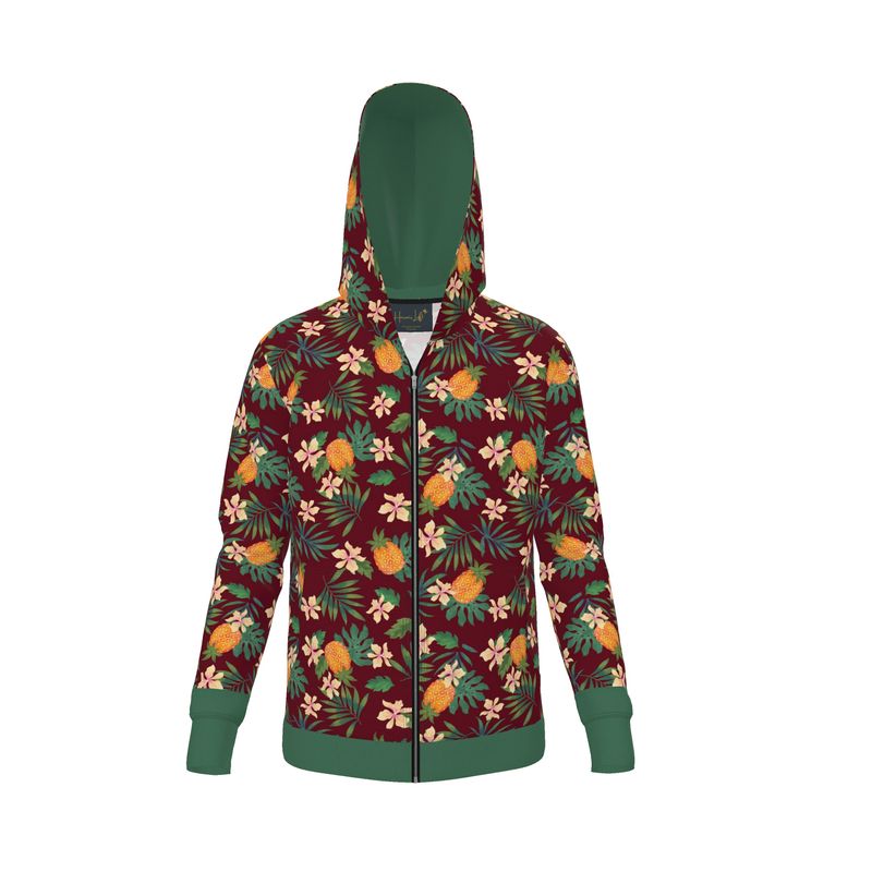 Women's Premium Hoodie — Pineapple Paradise Burgundy