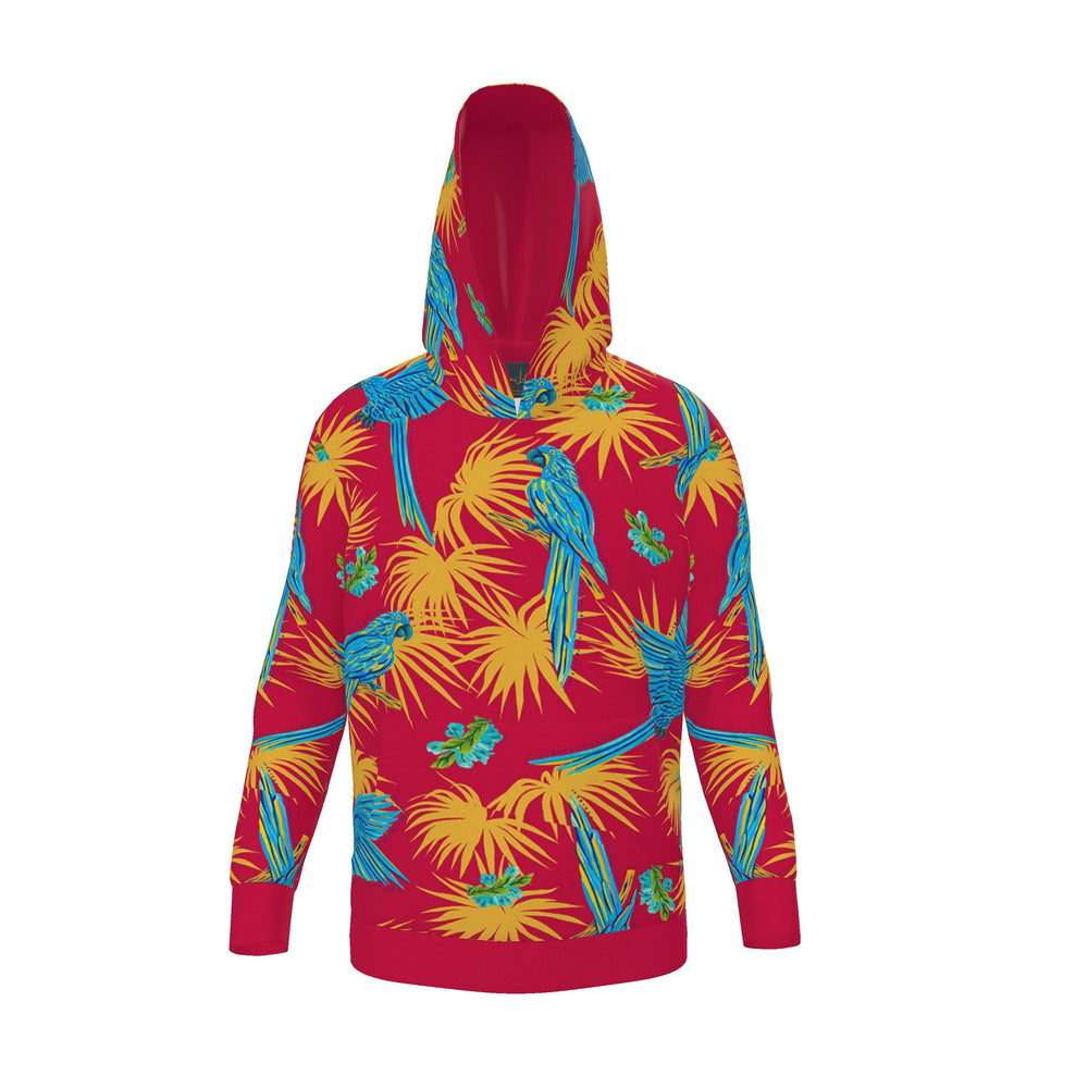 Women's Pullover Hoodie — Tropical Macaw Samba Red
