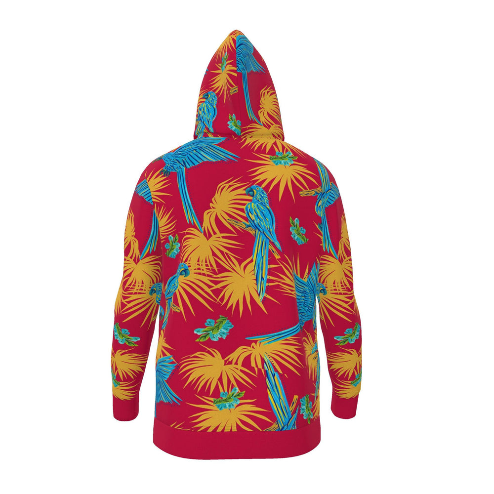 Women's Pullover Hoodie — Tropical Macaw Samba Red