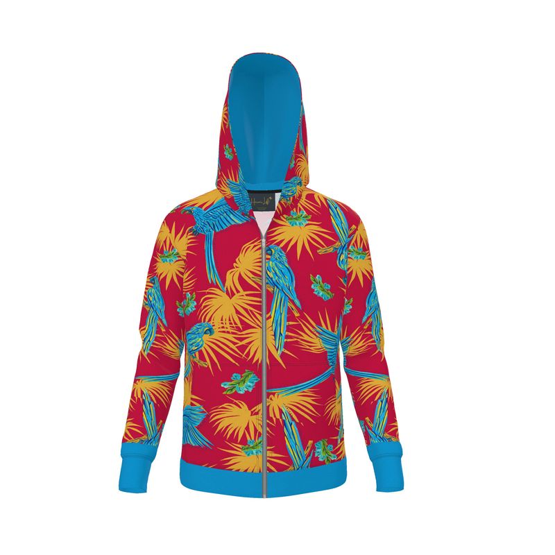Women's Premium Hoodie — Tropical Macaw Samba Red