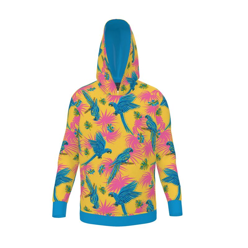 Women's Premium Hoodie — Tropical Macaw Sunny Fuchsia