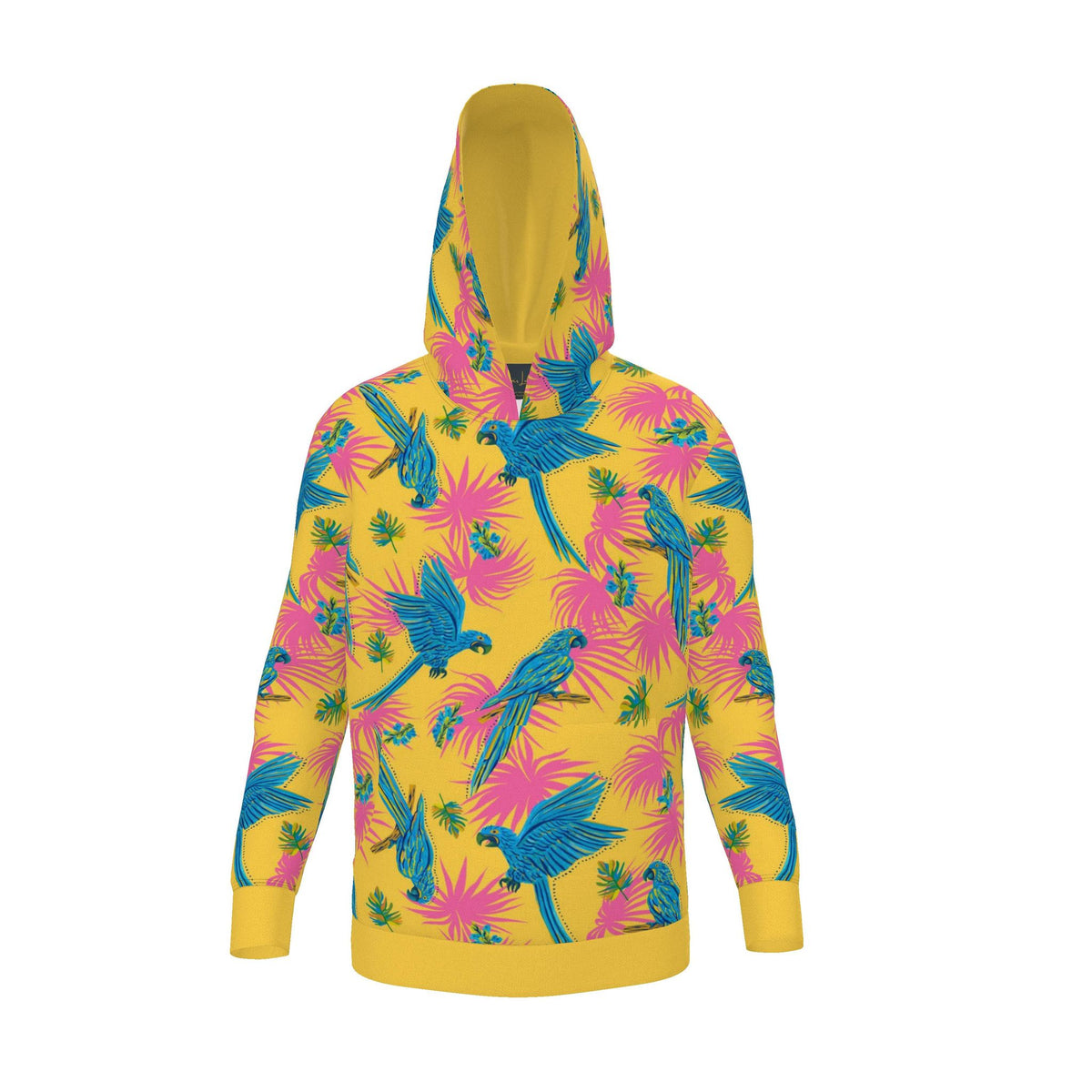 Women's Pullover Hoodie — Tropical Macaw Sunny Fuchsia