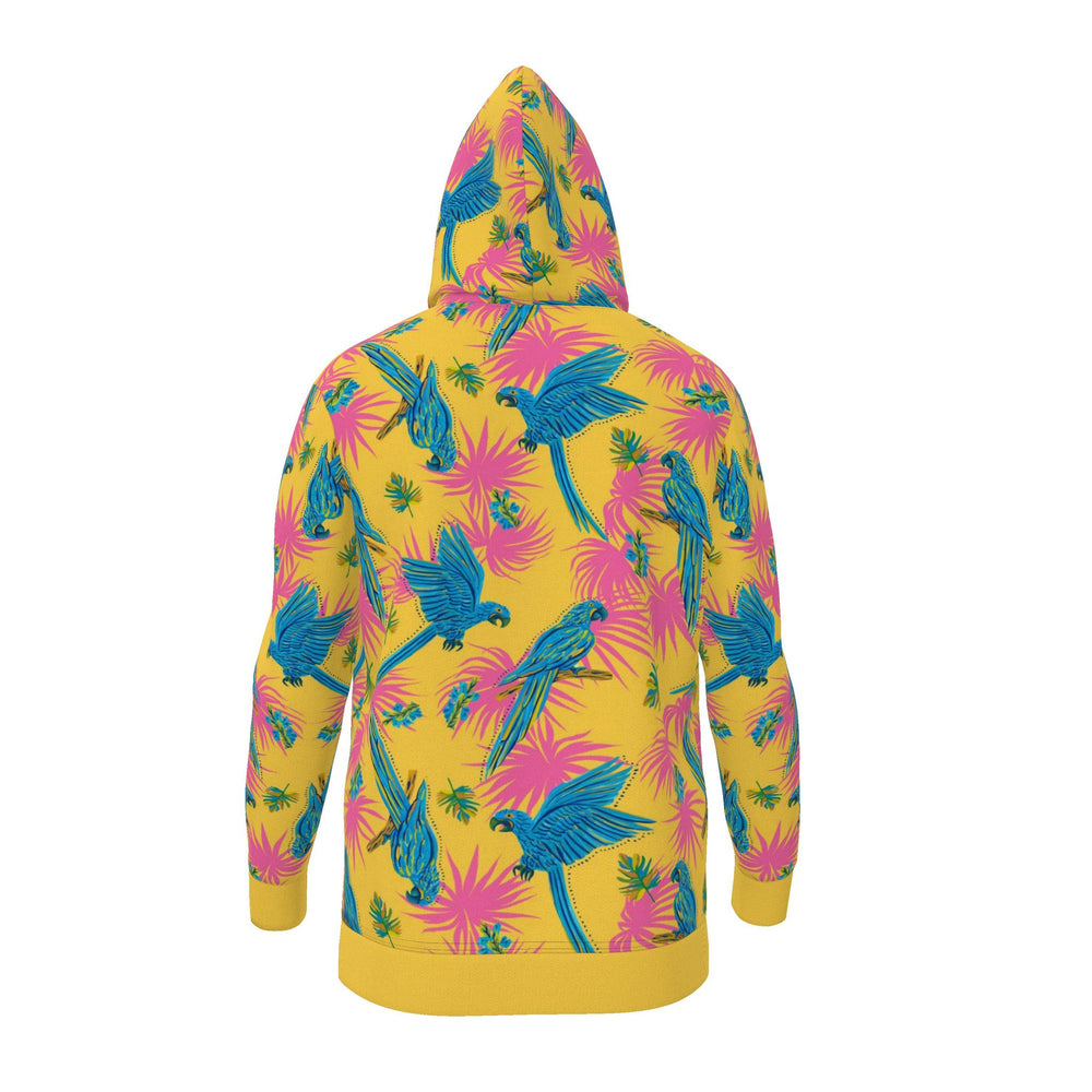 Women's Pullover Hoodie — Tropical Macaw Sunny Fuchsia
