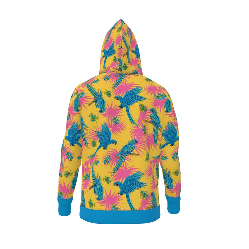 Women's Premium Hoodie — Tropical Macaw Sunny Fuchsia