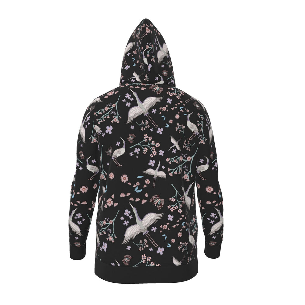Women's Pullover Hoodie — White Crane Onyx