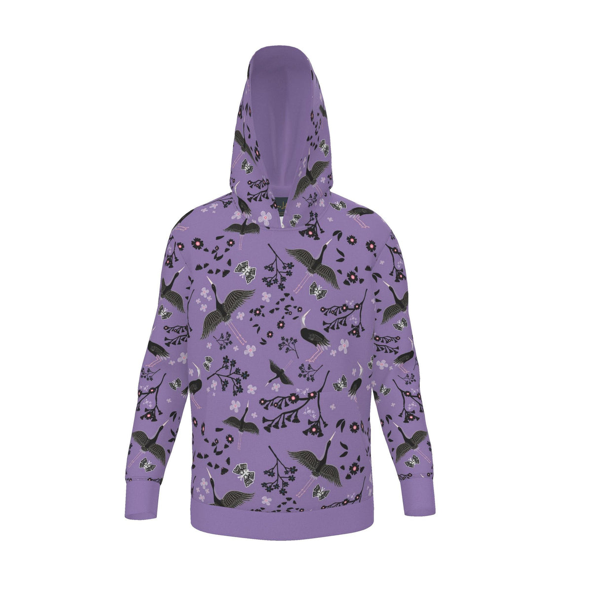 Women's Pullover Hoodie — White Crane Amethyst
