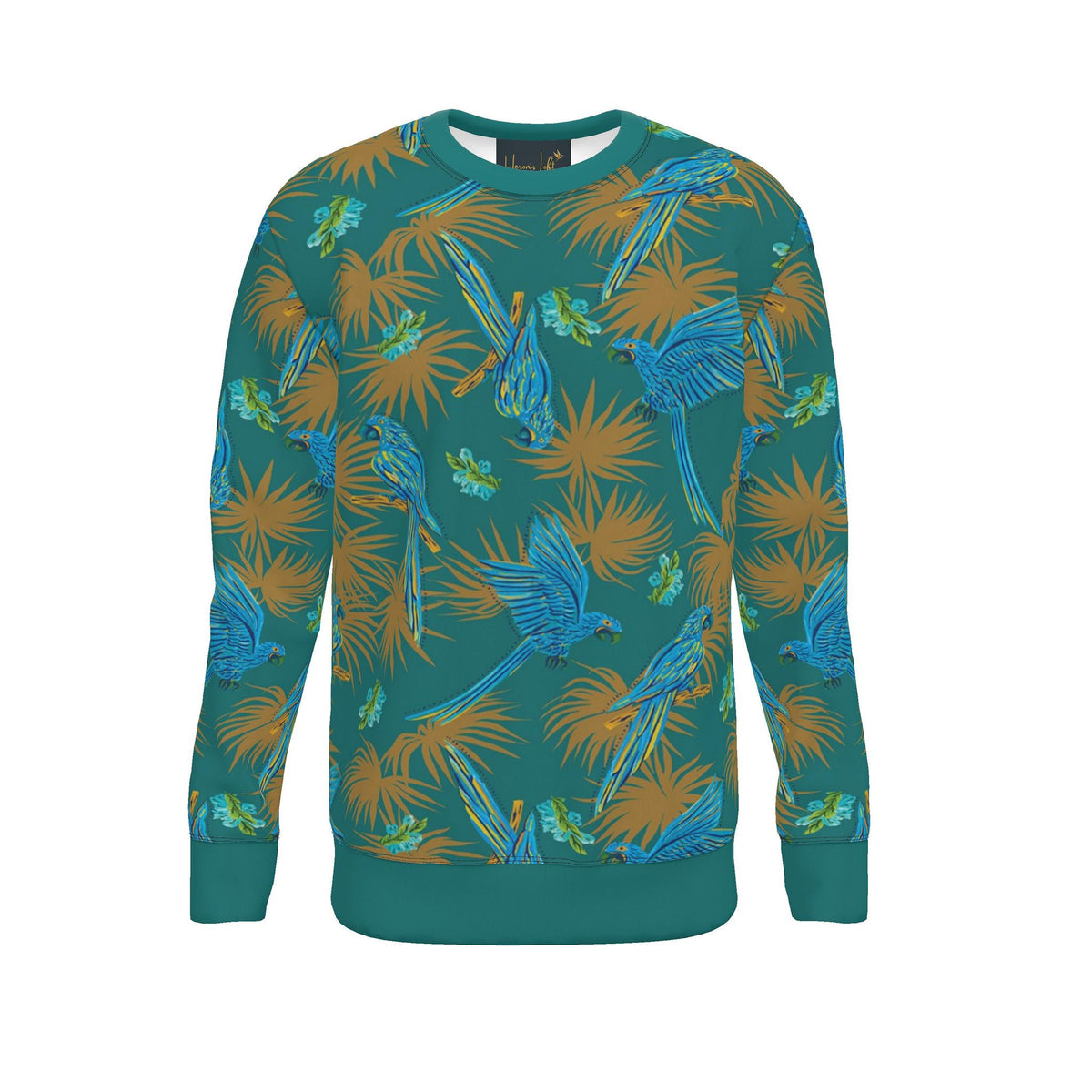Women's Sweater — Tropical Macaw Palm Teal