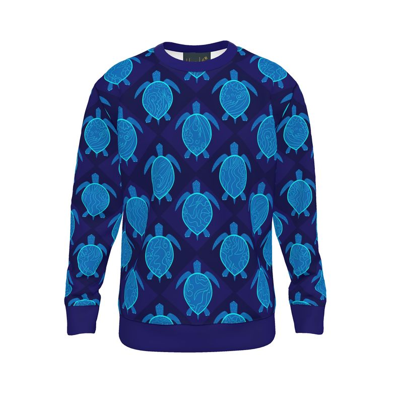 Women's Sweater — Topo Turtles Cobalt Tides