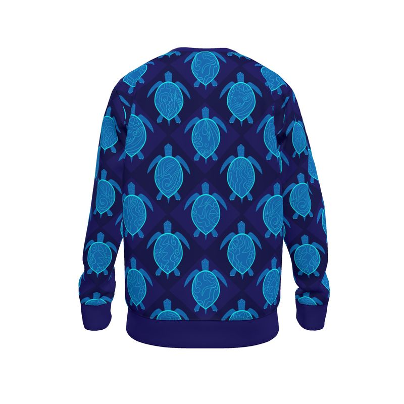 Women's Sweater — Topo Turtles Cobalt Tides