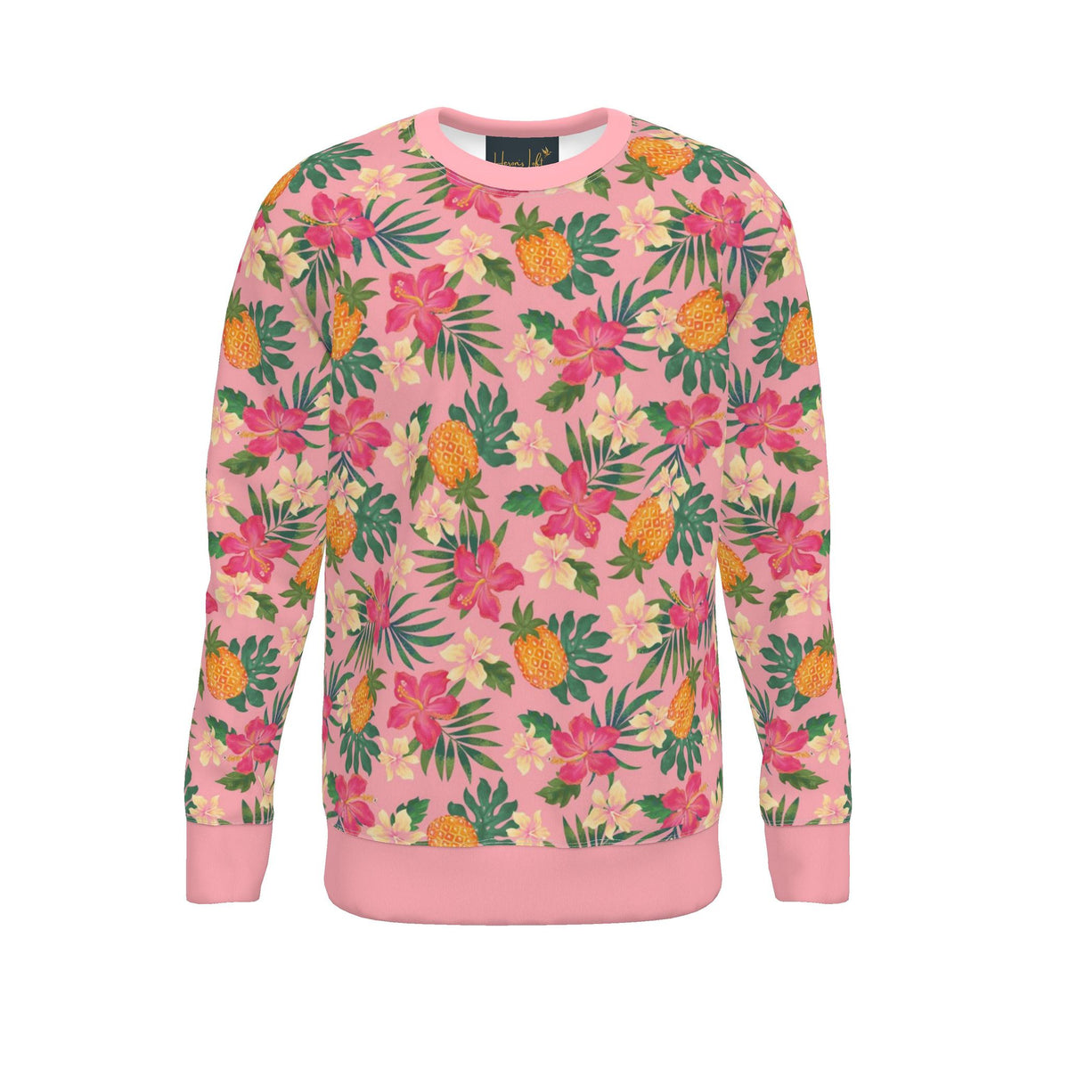 Women's Sweater — Pineapple Paradise Hibiscus Blush