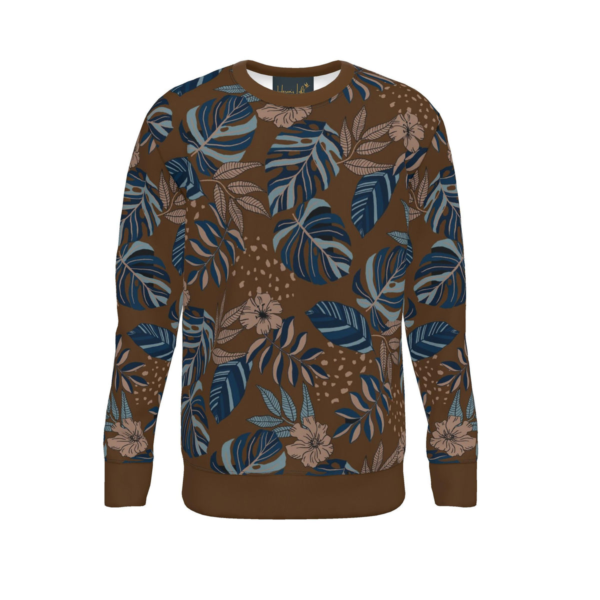 Women's Sweater — Midnight Monstera Roasted Teak