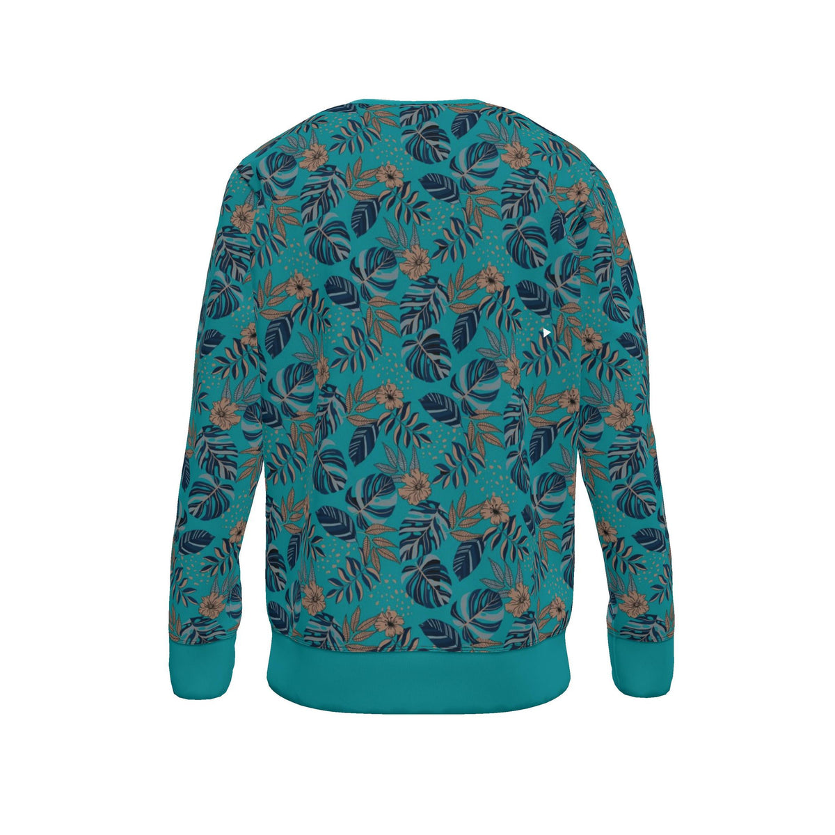 Women's Sweater — Midnight Monstera Cyan Noir