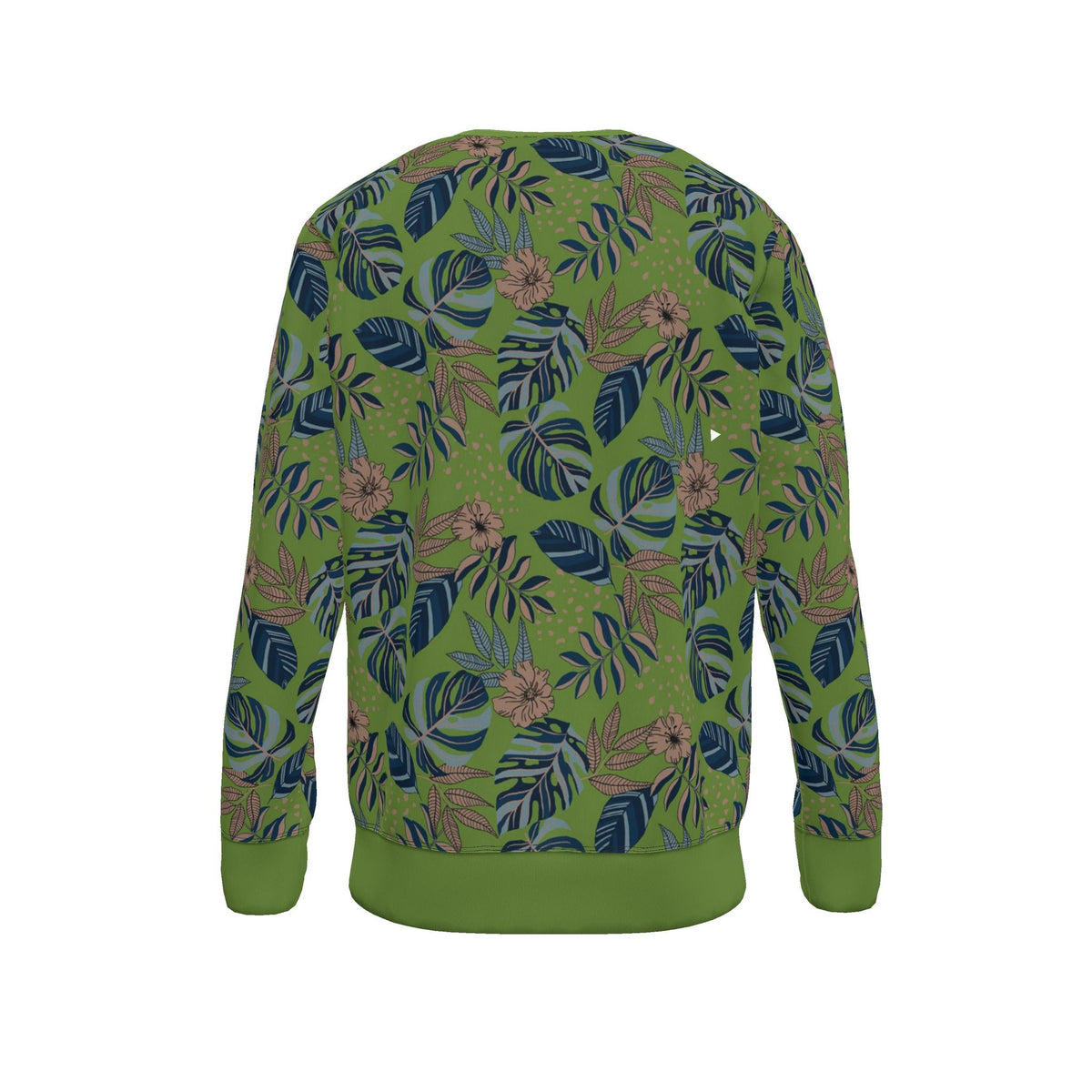 Women's Sweater — Midnight Monstera Olive Velour