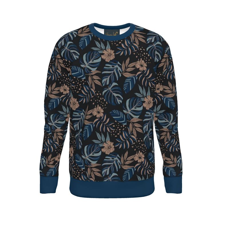 Women's Sweater — Midnight Monstera