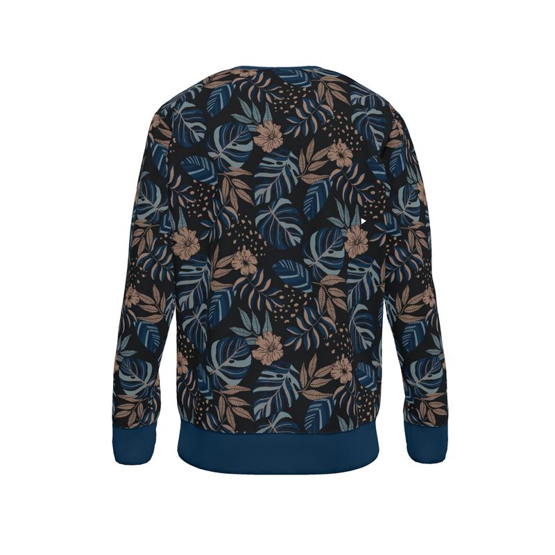 Women's Sweater — Midnight Monstera