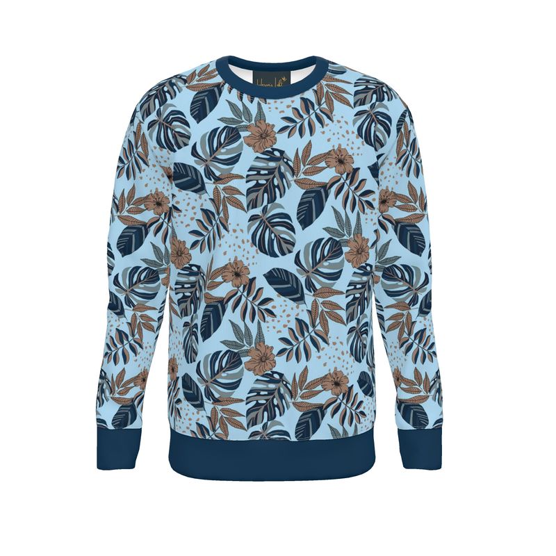 Men's Sweater — Midnight Monstera Bluehaven
