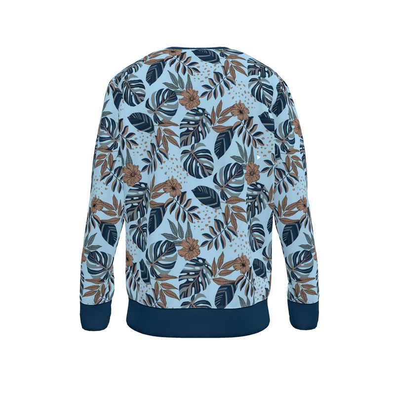 Men's Sweater — Midnight Monstera Bluehaven
