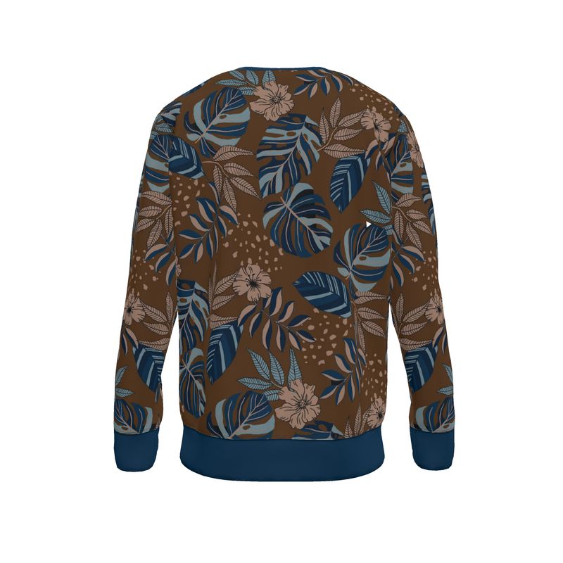 Men's Sweater — Midnight Monstera Roasted Teak
