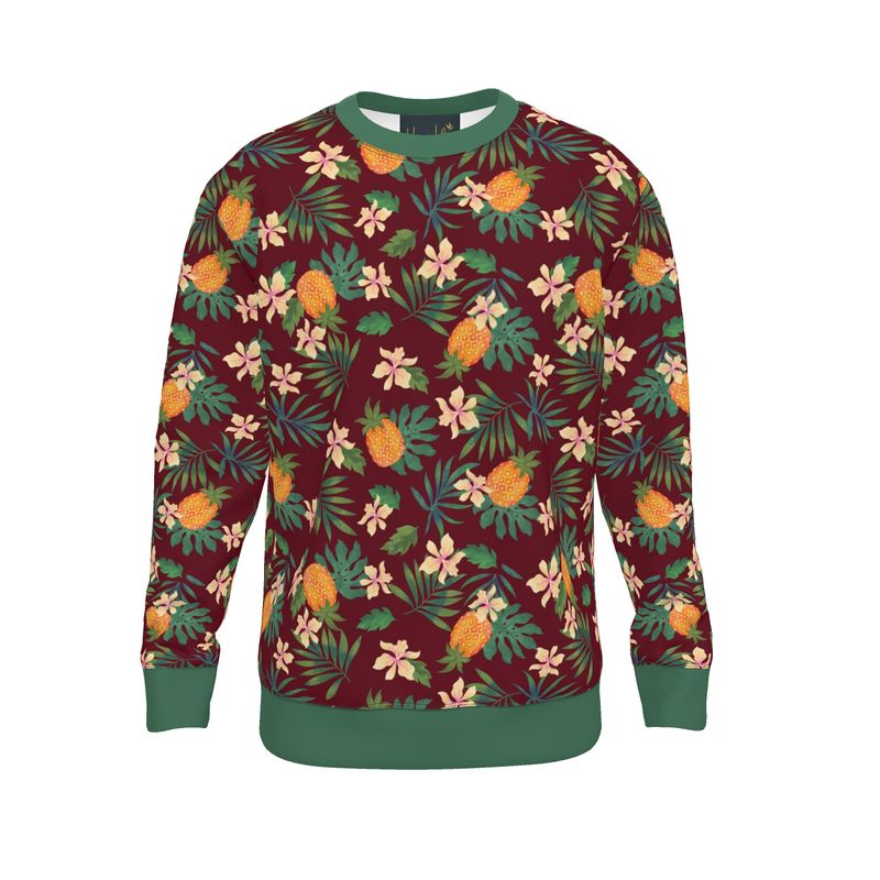 Men's Sweater — Pineapple Paradise Burgundy