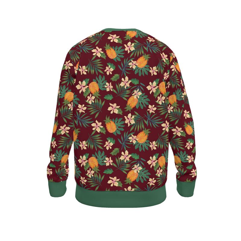 Men's Sweater — Pineapple Paradise Burgundy