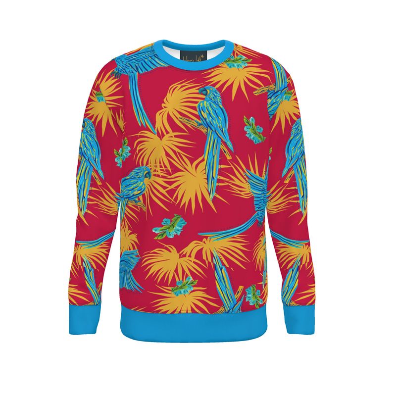 Men's Sweater — Tropical Macaw Samba Red