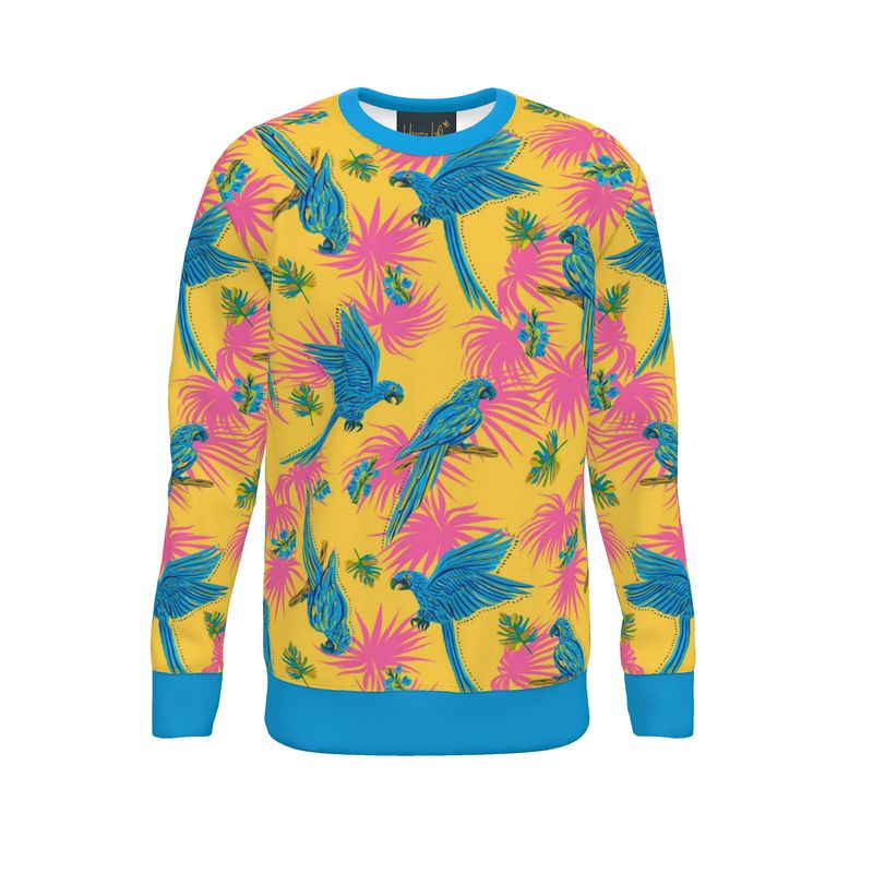 Men's Sweater — Tropical Macaw Sunny Fuchsia