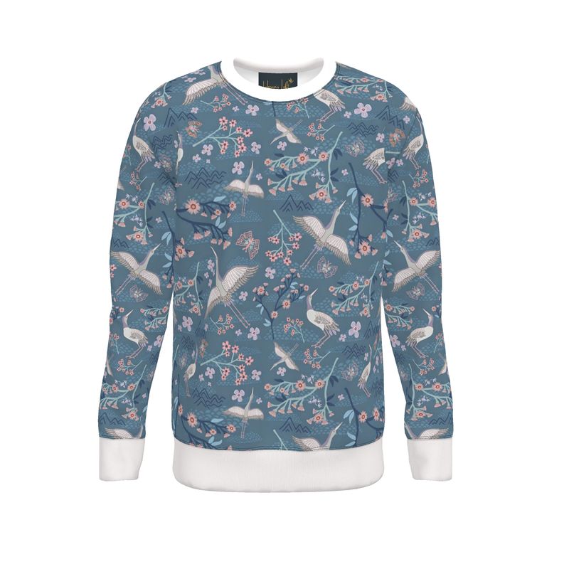 Men's Sweater — White Crane