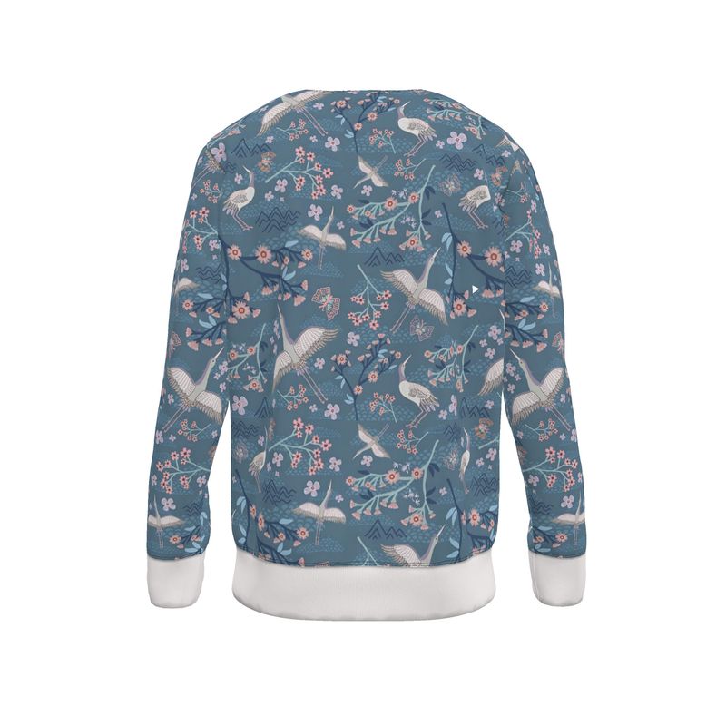 Men's Sweater — White Crane