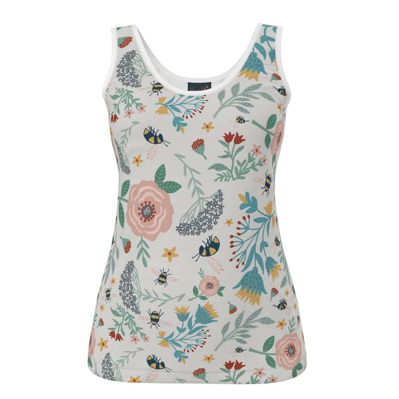 Women's Tank Top — White Trim — Bee Garden