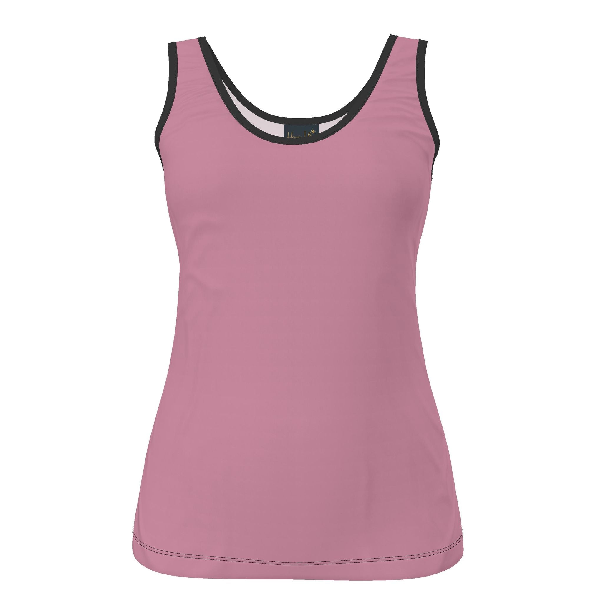 Women's Tank Top — Midnight Monstera — Solid Lunaria Rose
