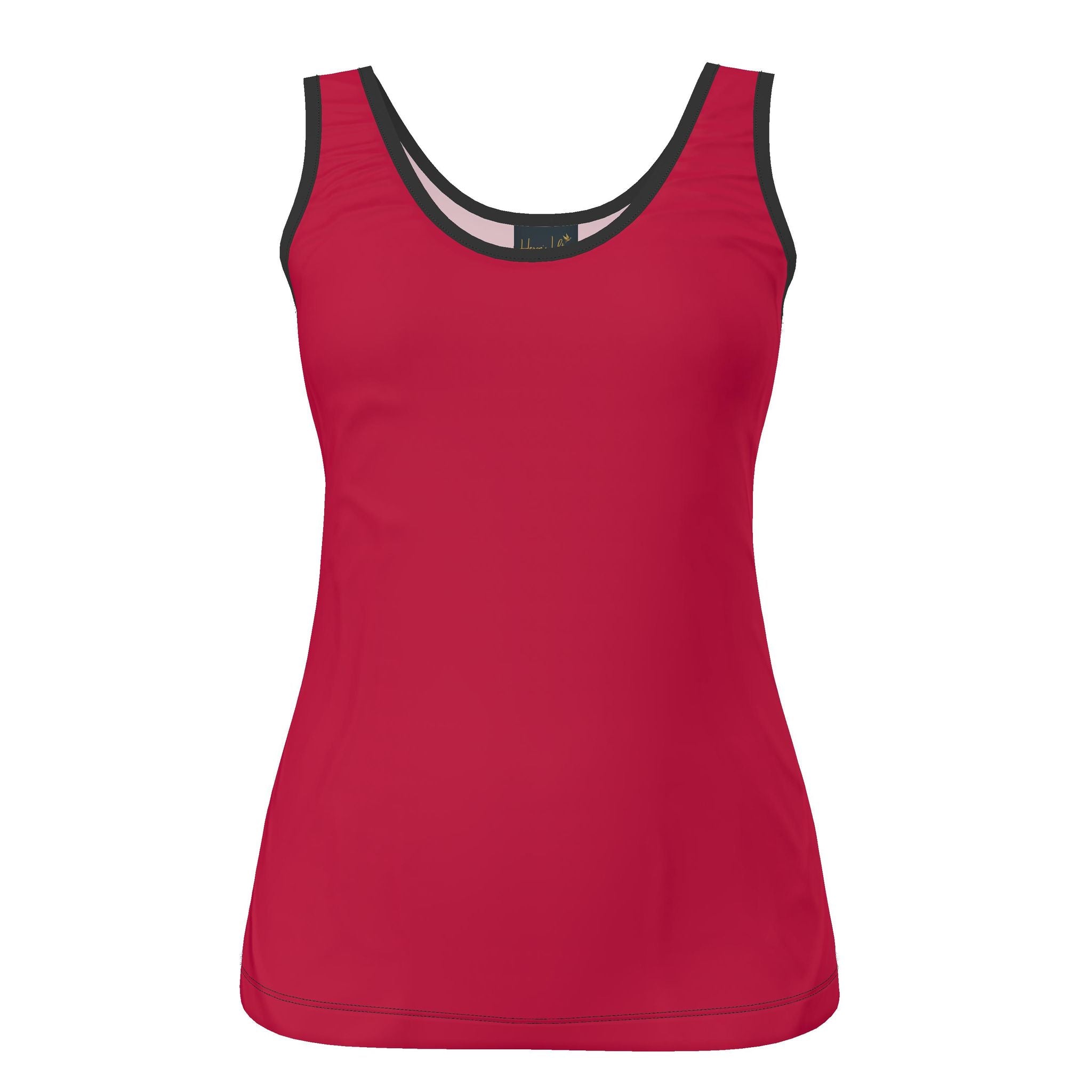 Women's Tank Top — Tropical Macaw — Solid Samba Red