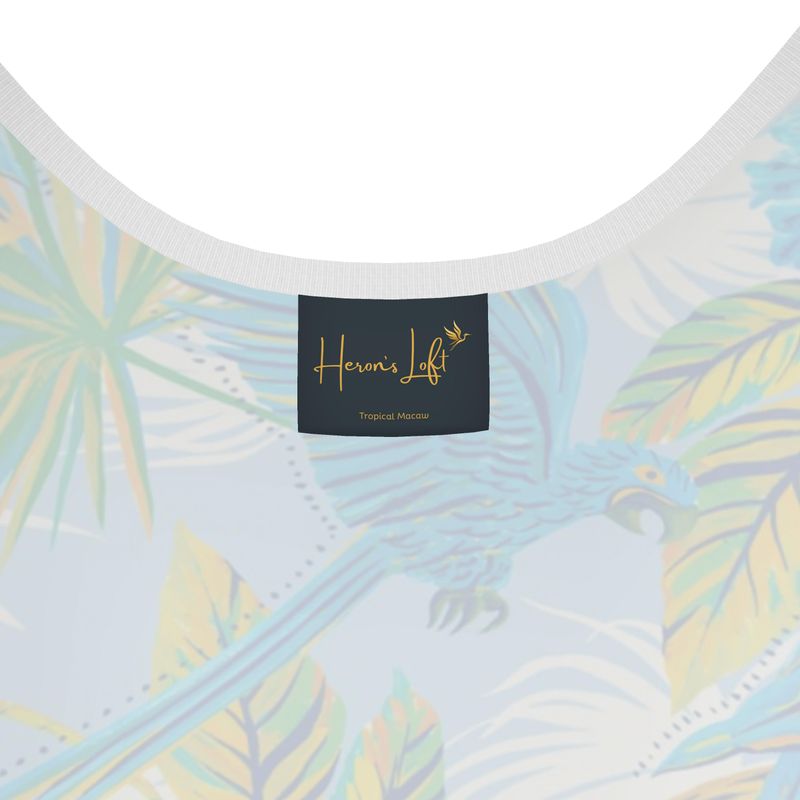 Women's Tank Top — White Trim — Tropical Macaw