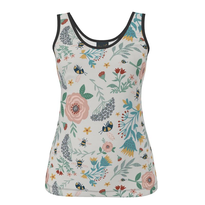Women's Tank Top — Black Trim — Bee Garden