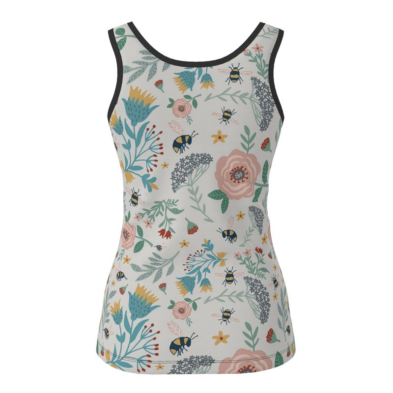 Women's Tank Top — Black Trim — Bee Garden