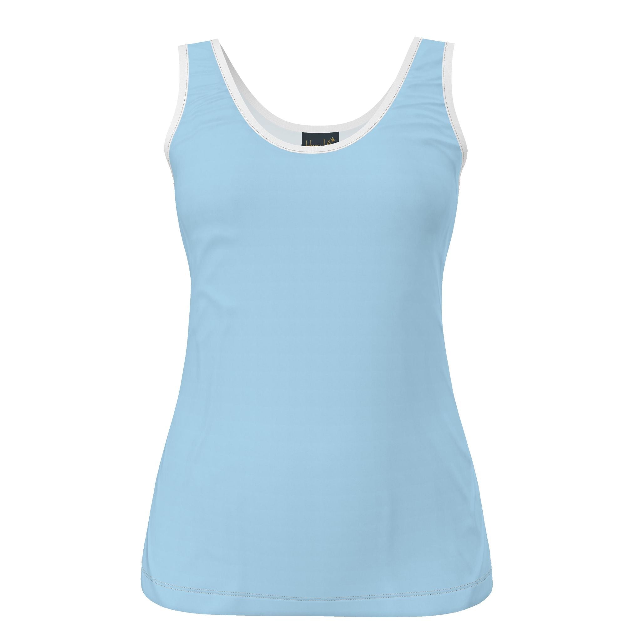 Women's Tank Top — Midnight Monstera — Solid Bluehaven