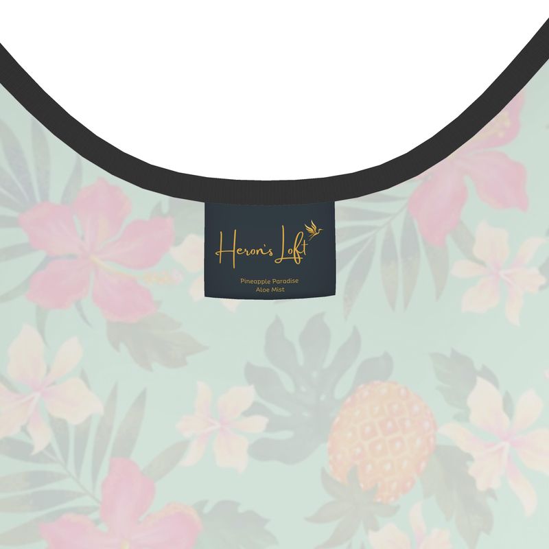 Women's Tank Top — Black Trim — Pineapple Paradise Aloe Mist