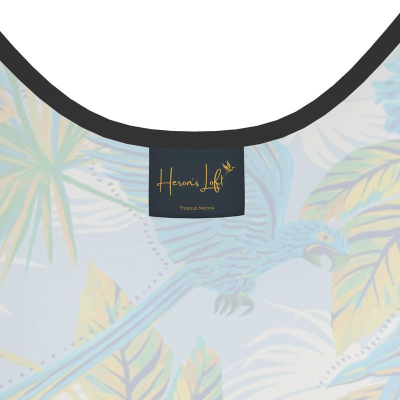 Women's Tank Top — Black Trim — Tropical Macaw