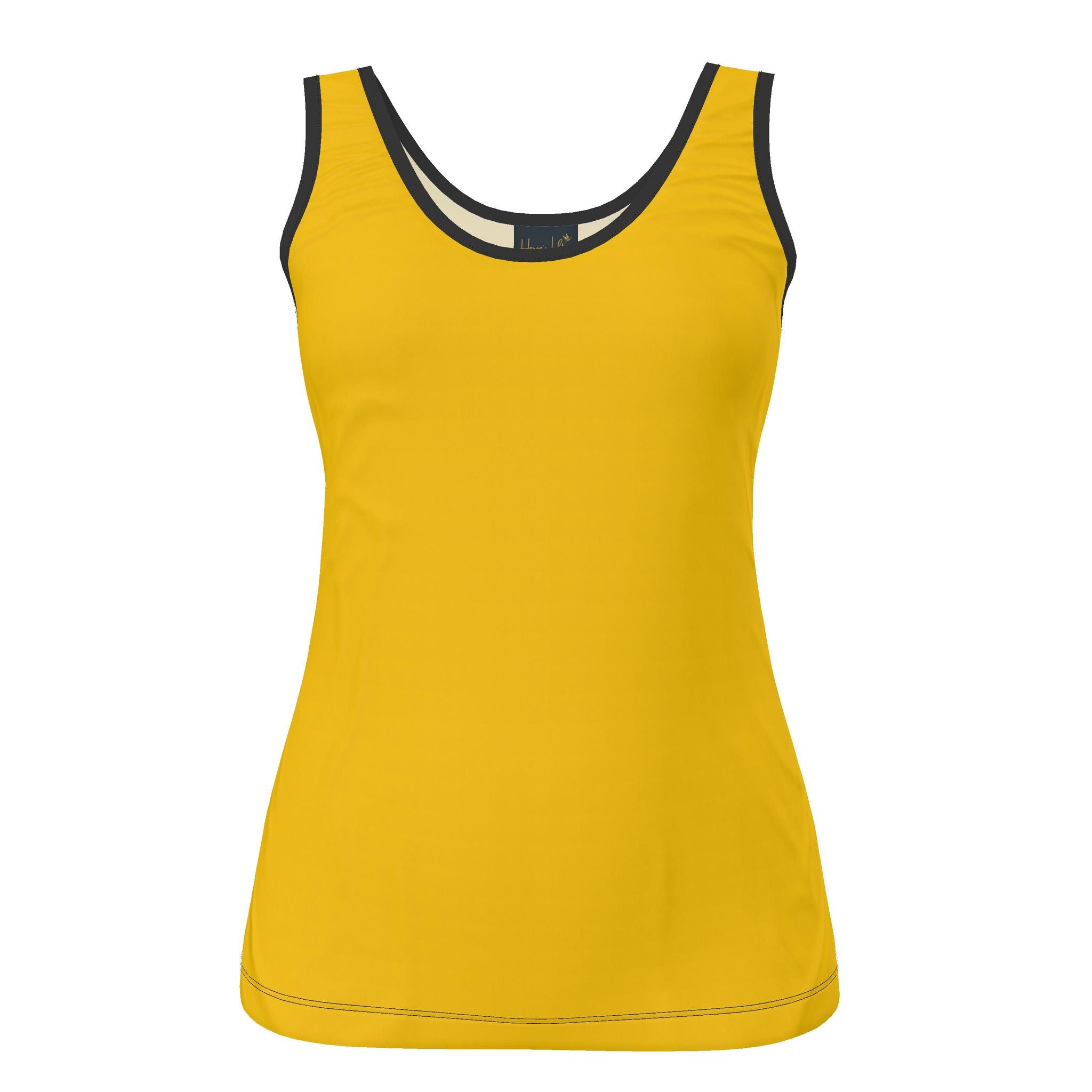 Women's Tank Top — Midnight Monstera — Solid Honey Gold