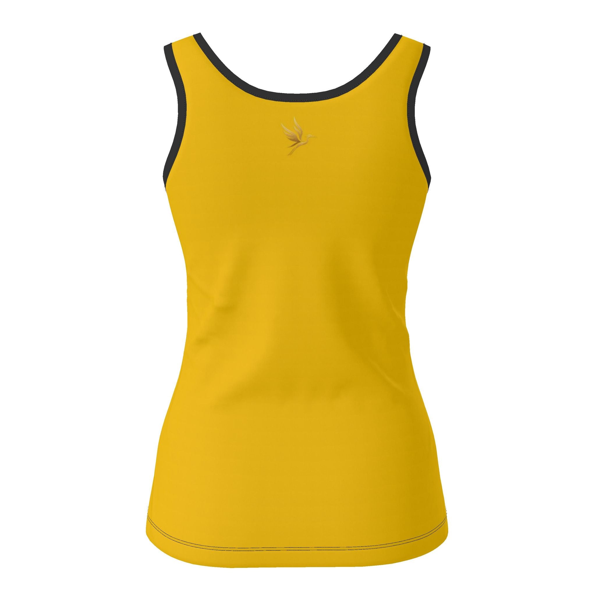 Women's Tank Top — Midnight Monstera — Solid Honey Gold