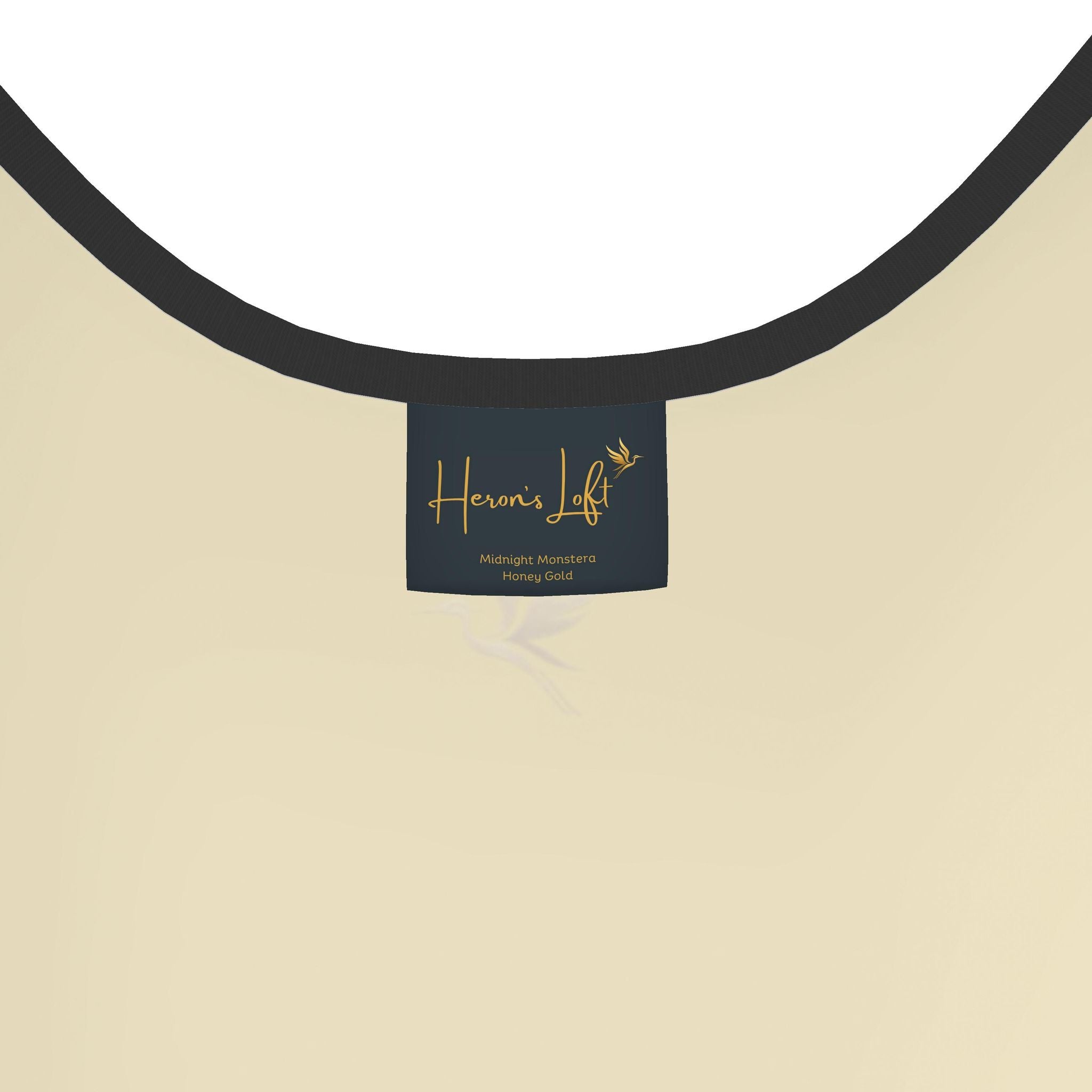 Women's Tank Top — Midnight Monstera — Solid Honey Gold