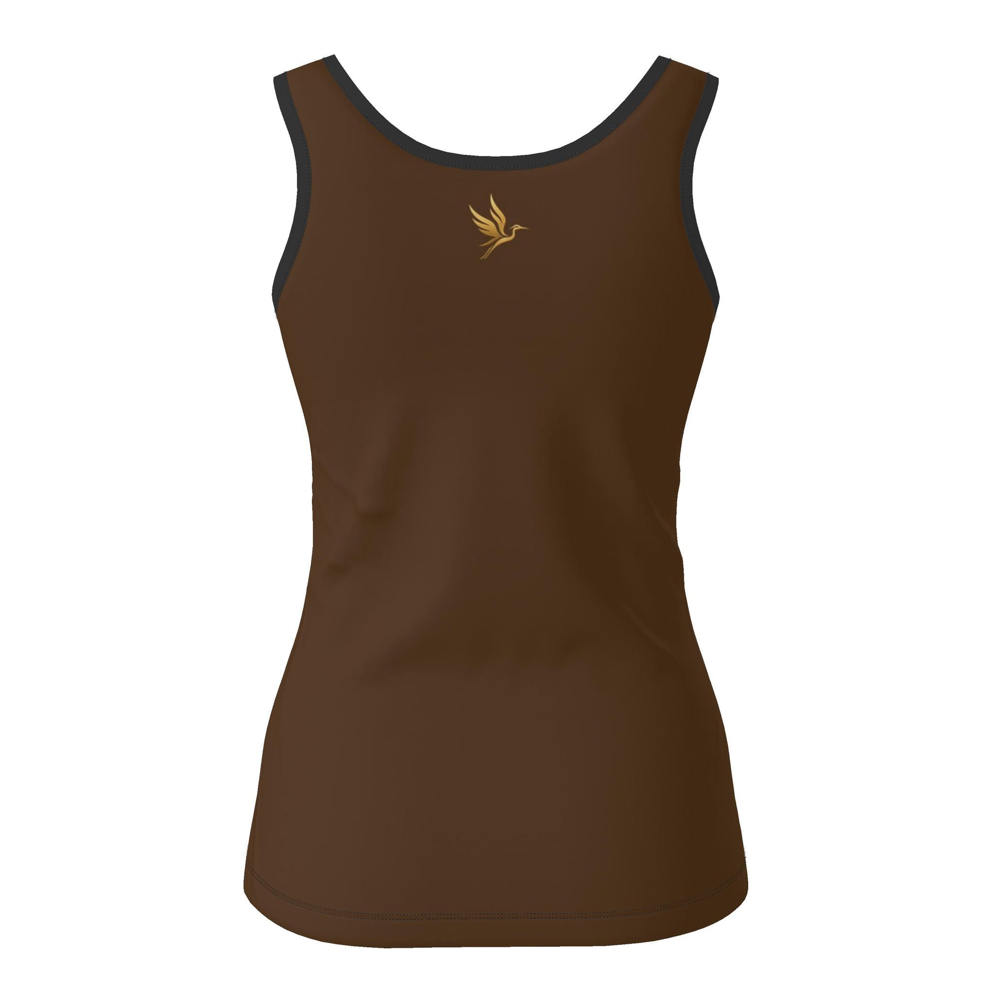 Women's Tank Top — Midnight Monstera — Solid Roasted Teak