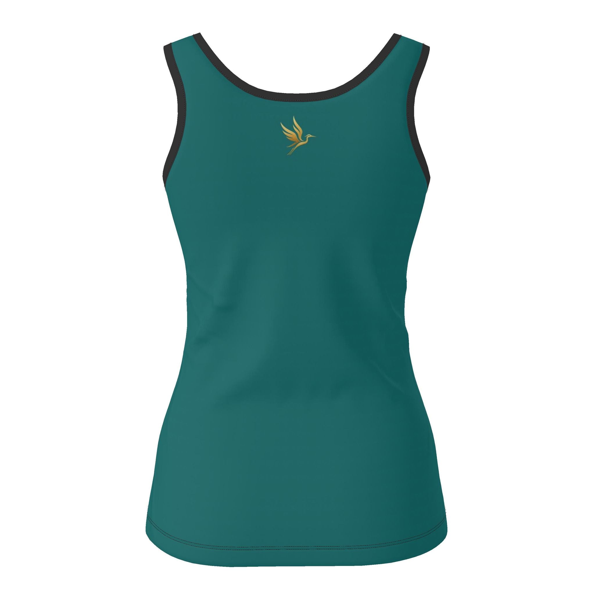 Women's Tank Top — Tropical Macaw — Solid Palm Teal