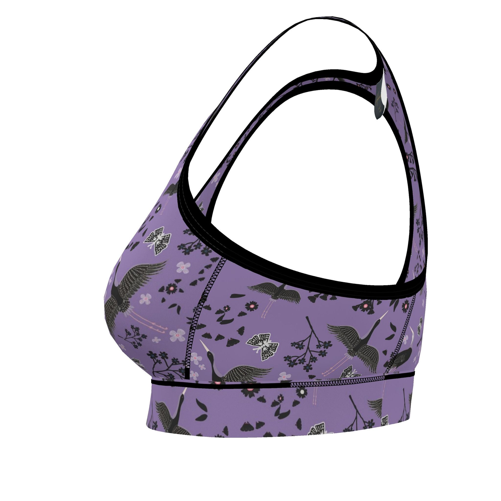 Women's Low Impact Sports Bra — White Crane Amethyst