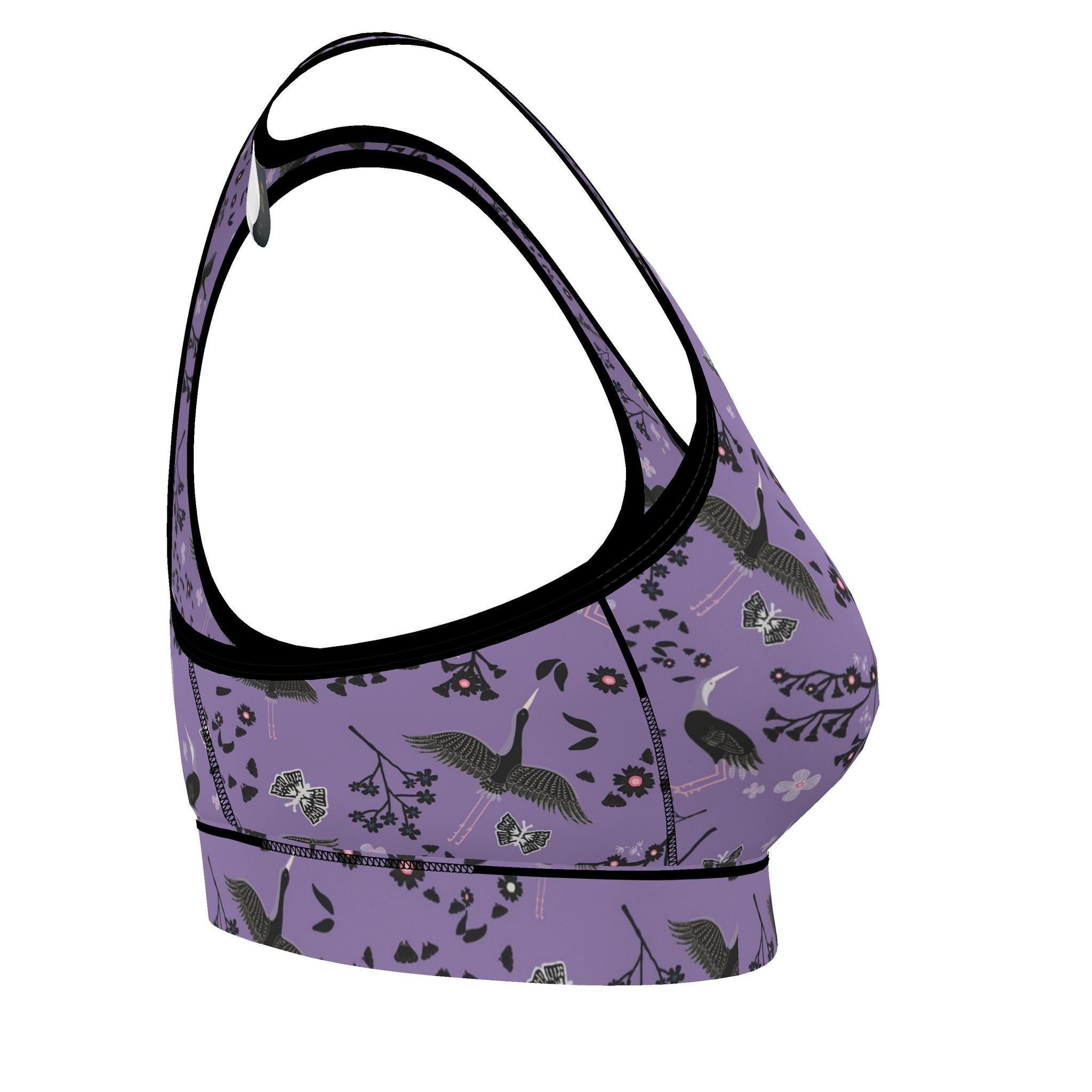 Women's Low Impact Sports Bra — White Crane Amethyst